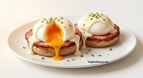 Eier auf Englisch: Von Sunny Side Up bis Scrambled (70+ Begriffe) 3 Eggs Benedict - Eier auf Englisch