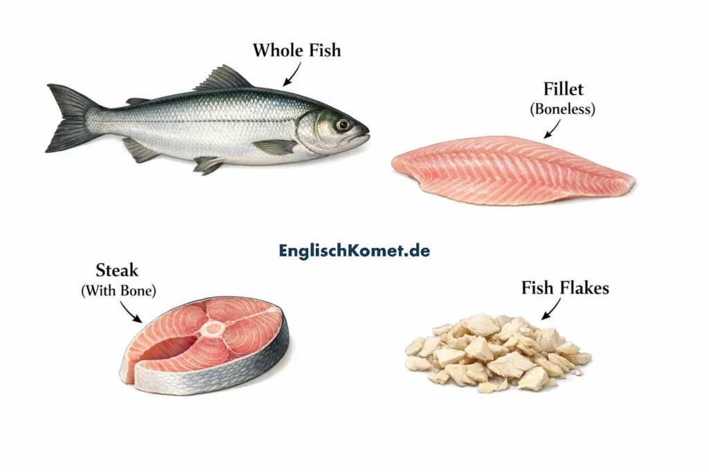 Fisch auf Englisch: Die ultimative Liste mit Aussprache & Tipps 4 Fischteile beim Fischeinkauf