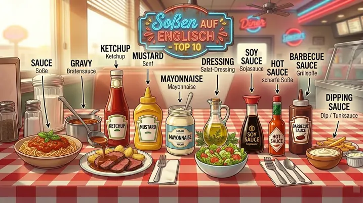 Soßen auf Englisch - Übersicht top 10 Wörter zum Kennen