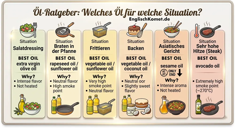 Übersicht - Welches Öl für welchen Zweck