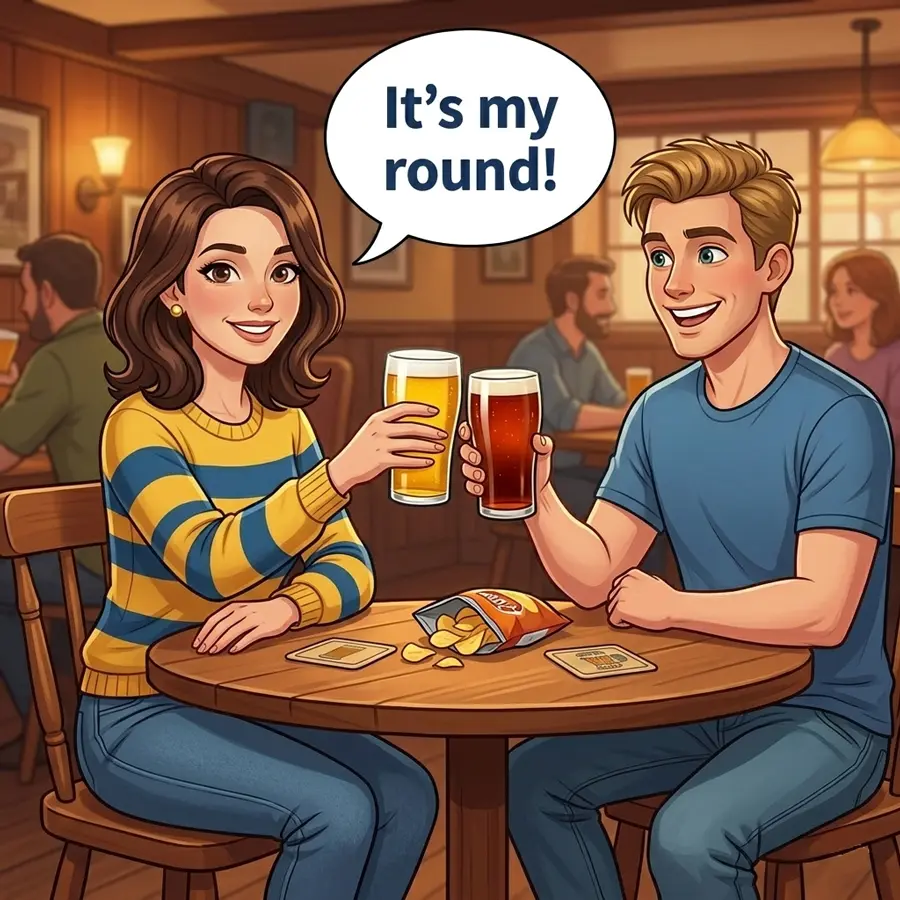 It's my round! – Lina und Tom stoßen mit Pints an: Rounds kaufen auf Englisch im britischen Pub erklärt