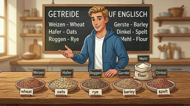 Getreide auf Englisch - Tom zeigt verschiedene Getreidesorten