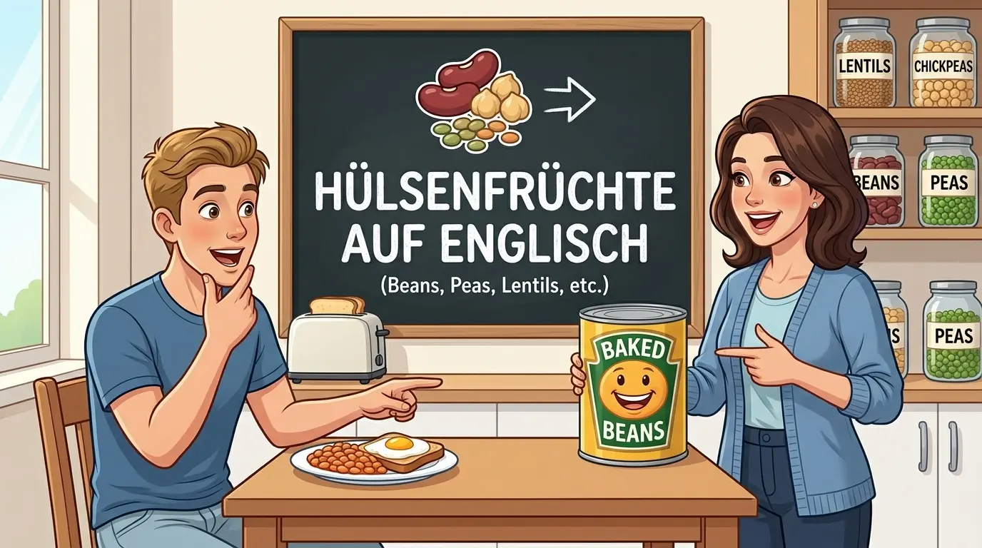 Hülsenfrüchte auf Englisch – Tom mit Baked Beans on Toast in einer britischen Küche